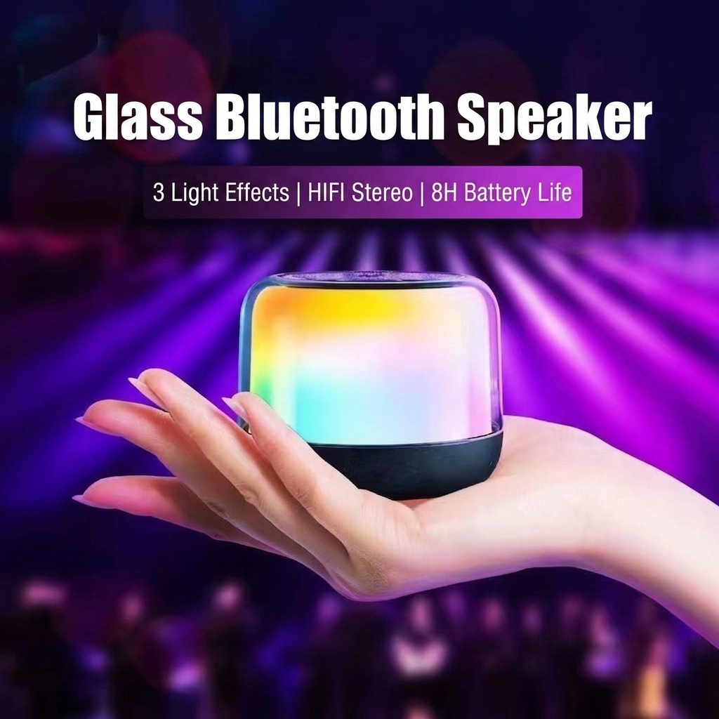 Altavoz inalámbrico RGB Bluetooth 5.0, espectáculo de luces LED portátil, 8 horas de duración de la batería, audio potente y modos de iluminación dinámicos.