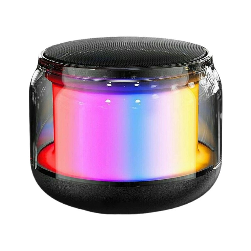 Altavoz inalámbrico RGB Bluetooth 5.0, espectáculo de luces LED portátil, 8 horas de duración de la batería, audio potente y modos de iluminación dinámicos.