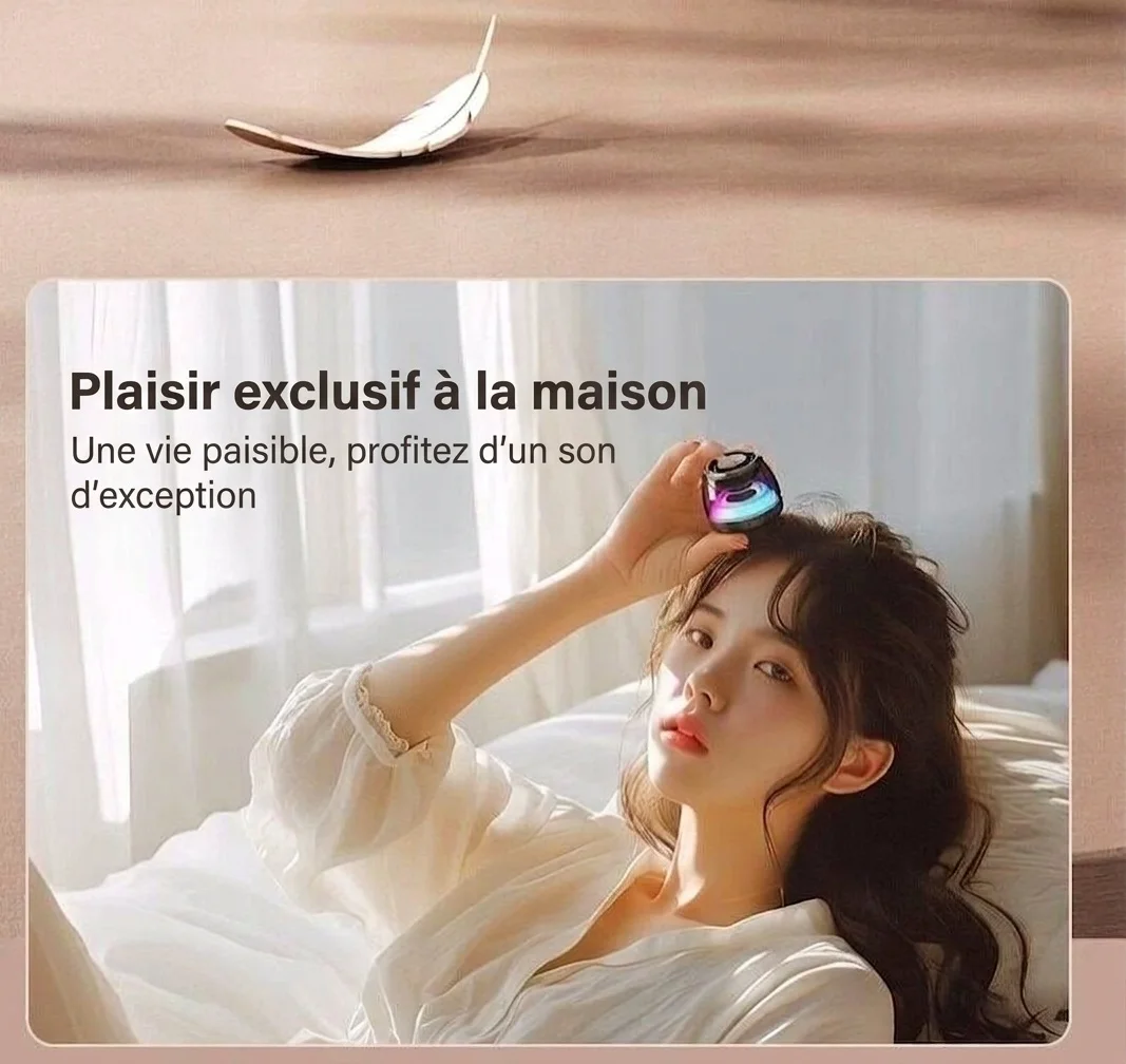 Enceinte portable Bluetooth 5.4 RGB avec base magnétique, son à 360°, éclairage dynamique, 8 heures d'autonomie, enceinte sans fil résistante et facile à fixer.