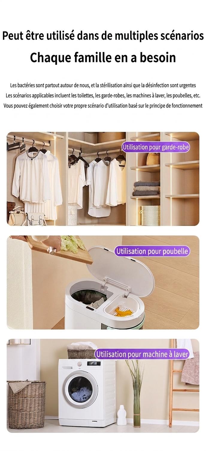 Lampe de stérilisation UV étanche RGB anti-virus pour toilettes avec veilleuse automatique et détecteur de mouvement