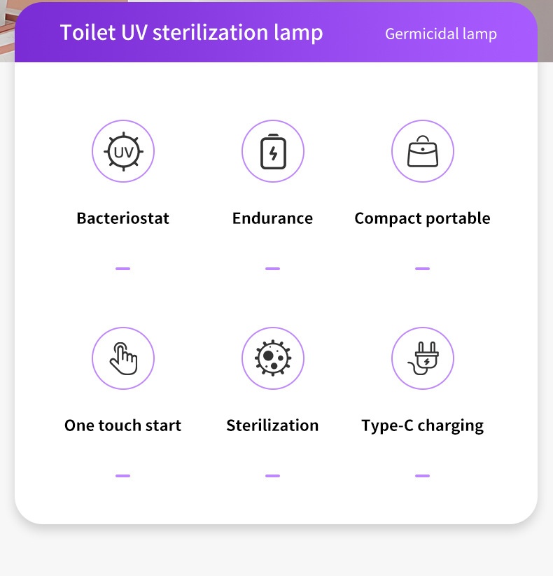 Antivirus RGB waterdichte UV-toiletsterilisatielamp met automatische nachtverlichting en bewegingssensor