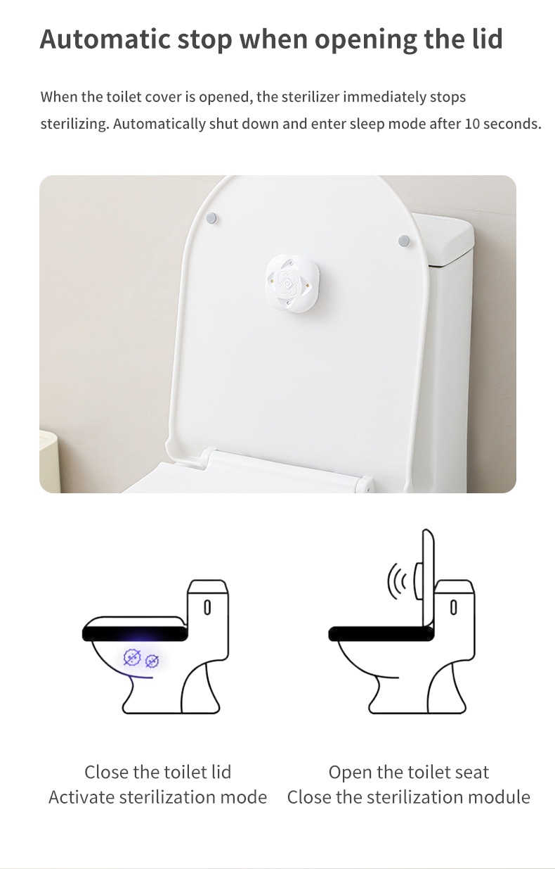 Antivirus RGB waterdichte UV-toiletsterilisatielamp met automatische nachtverlichting en bewegingssensor