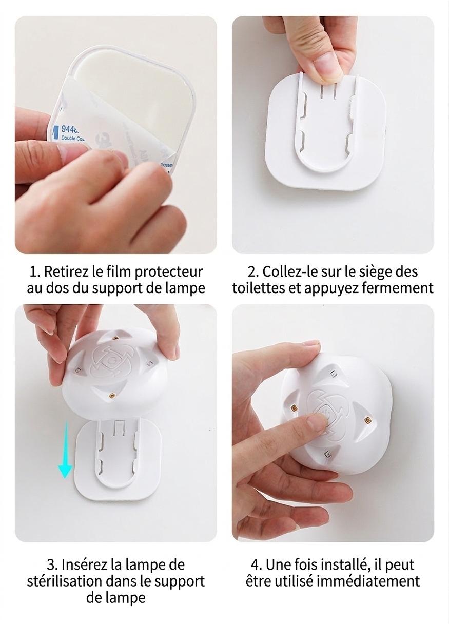 Lampe de stérilisation UV étanche RGB anti-virus pour toilettes avec veilleuse automatique et détecteur de mouvement