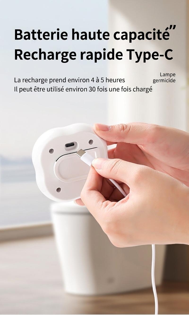 Lampe de stérilisation UV étanche RGB anti-virus pour toilettes avec veilleuse automatique et détecteur de mouvement