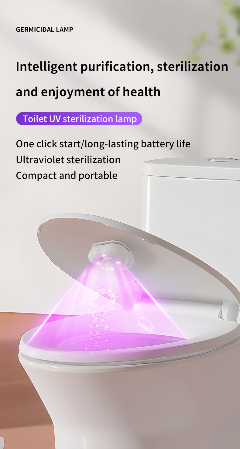 Antivirus RGB waterdichte UV-toiletsterilisatielamp met automatische nachtverlichting en bewegingssensor