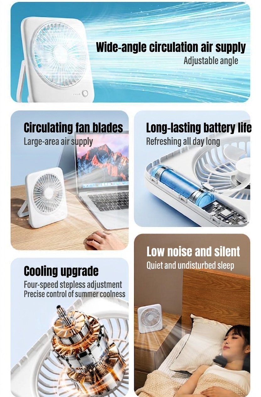 Supercooler, ultradünner Falt-Tischventilator: Sommer-Must-have