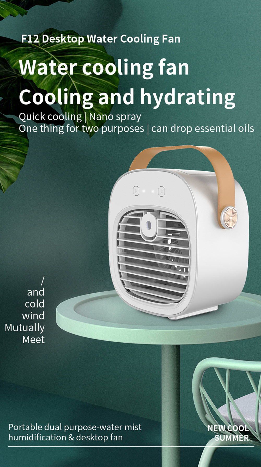 Supercooler Mini-Elektroventilator: Der beste tragbare Tischventilator mit Sprühfunktion