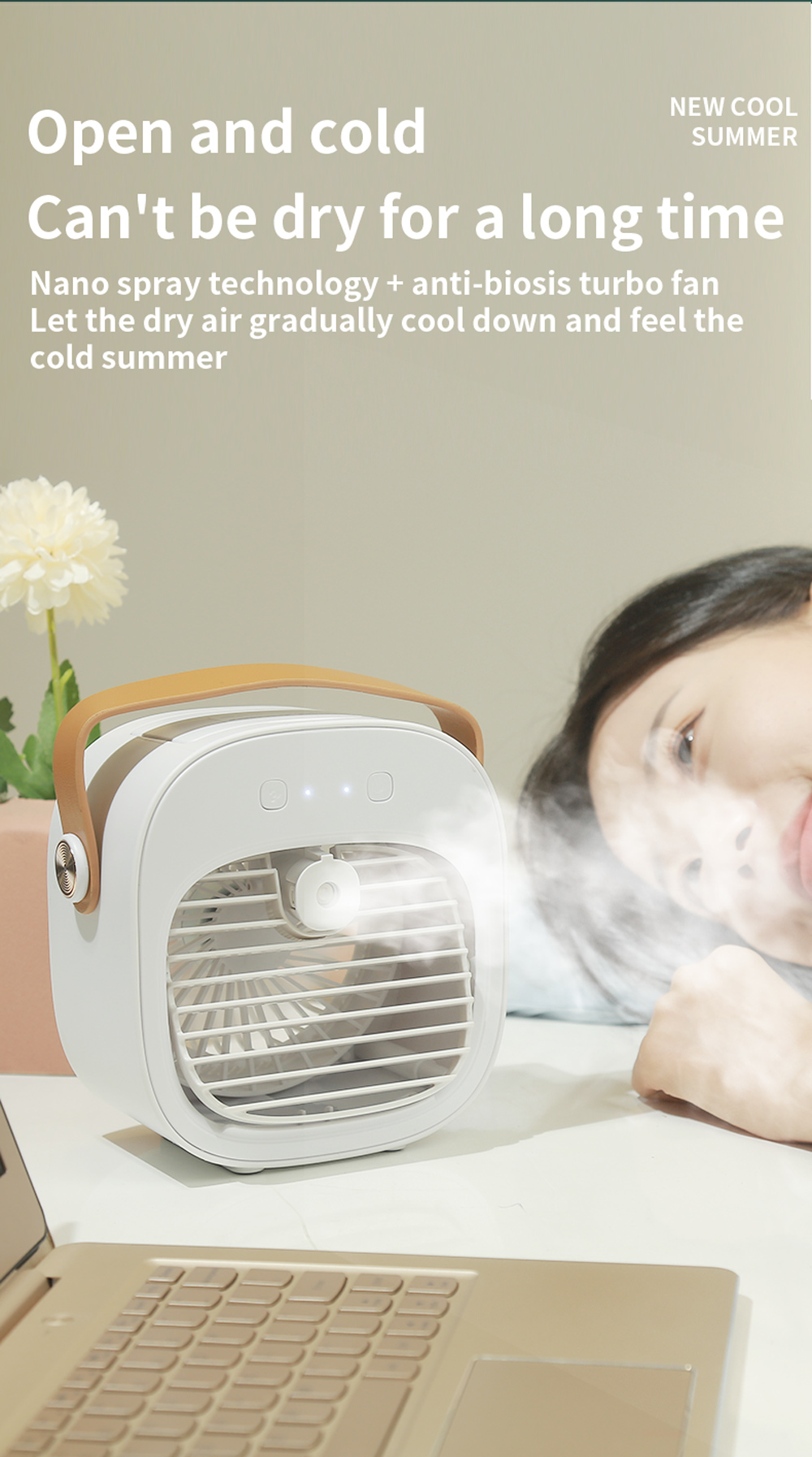 Supercooler Mini-Elektroventilator: Der beste tragbare Tischventilator mit Sprühfunktion