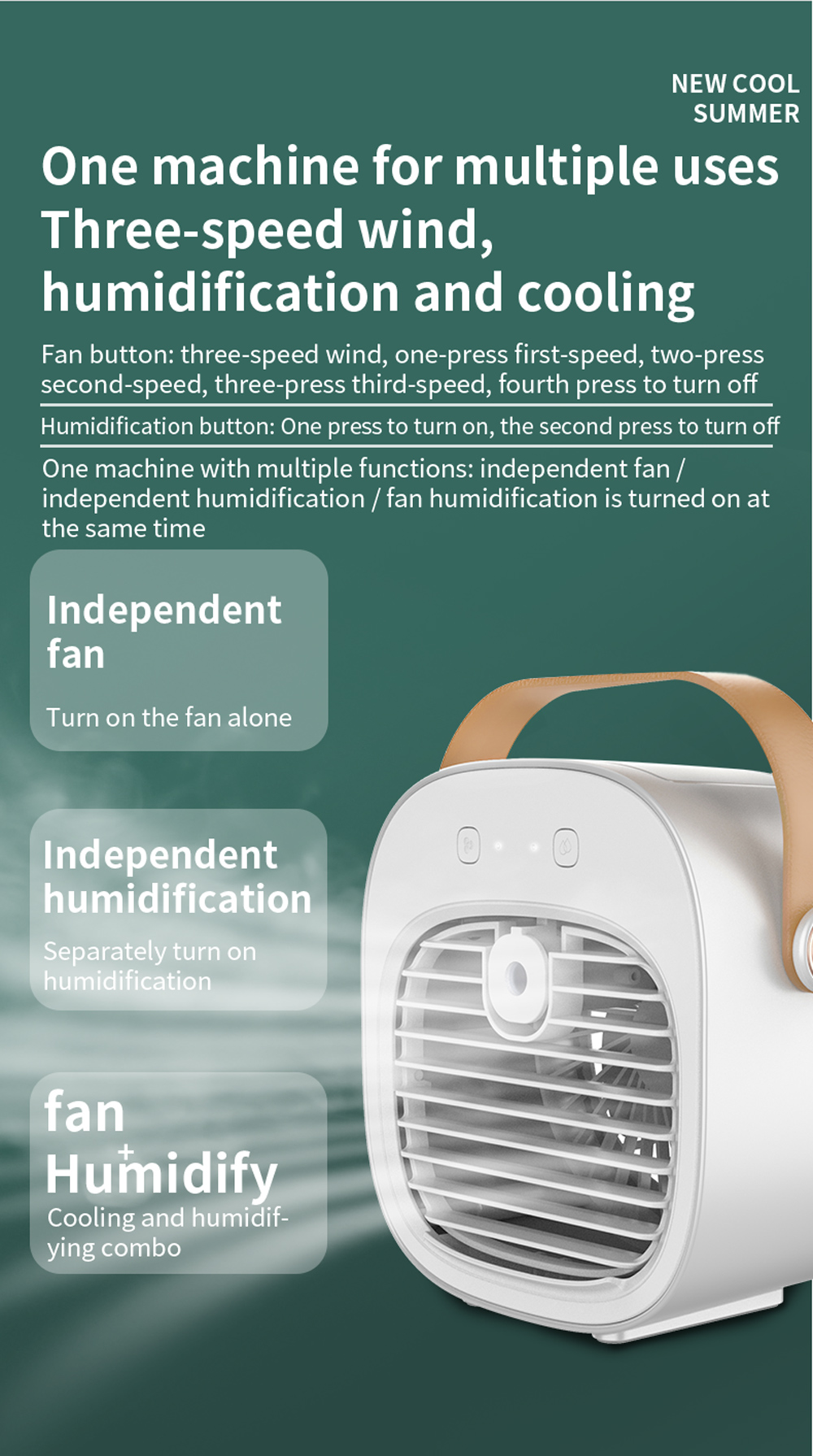 Supercooler Mini-Elektroventilator: Der beste tragbare Tischventilator mit Sprühfunktion