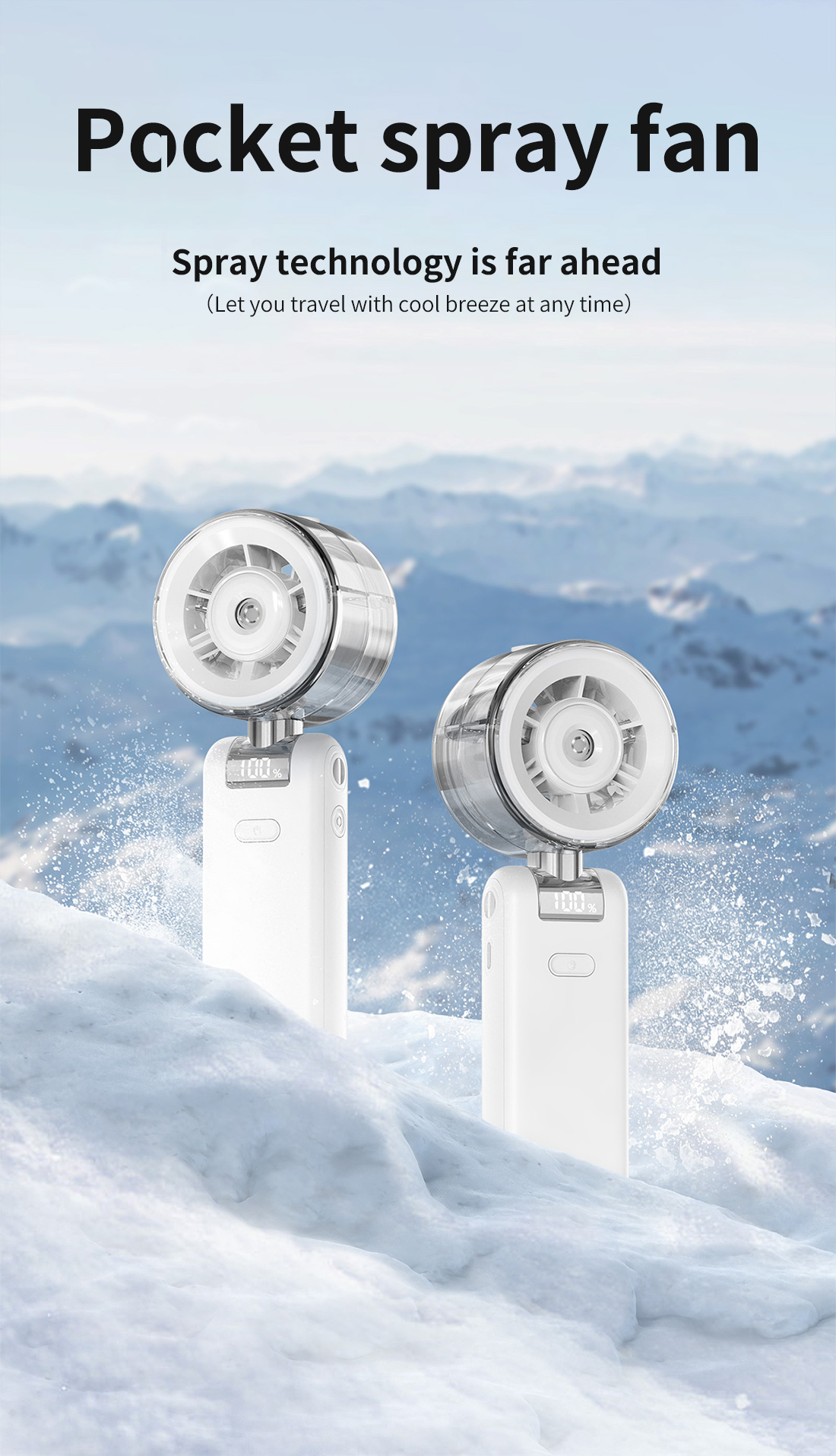 Supercooler, faltbarer Sprühventilator: Tragbarer Mini-Ventilator für kühle Sommertage