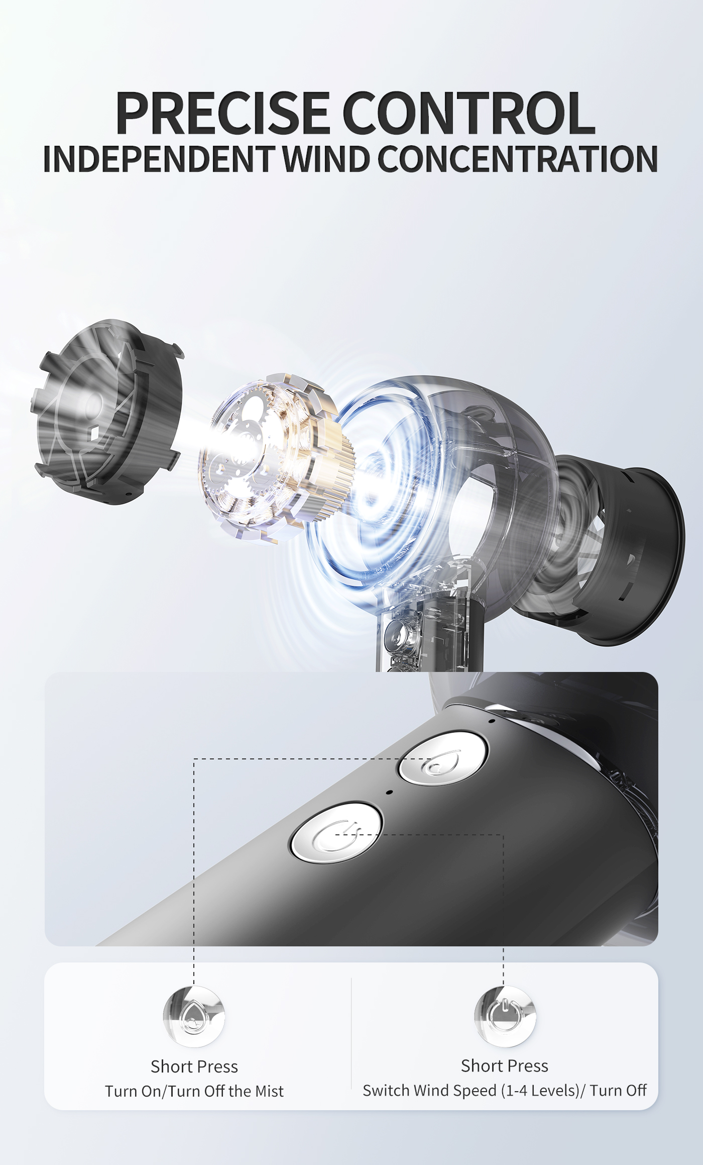 Supercooler Mini-Handventilator in Klimaanlagenform für Hitzewellen