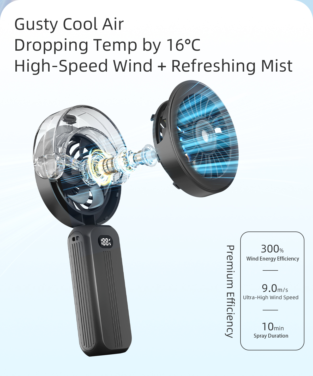 Supercooler, faltbarer Sprühventilator: Ideal für den Sommer