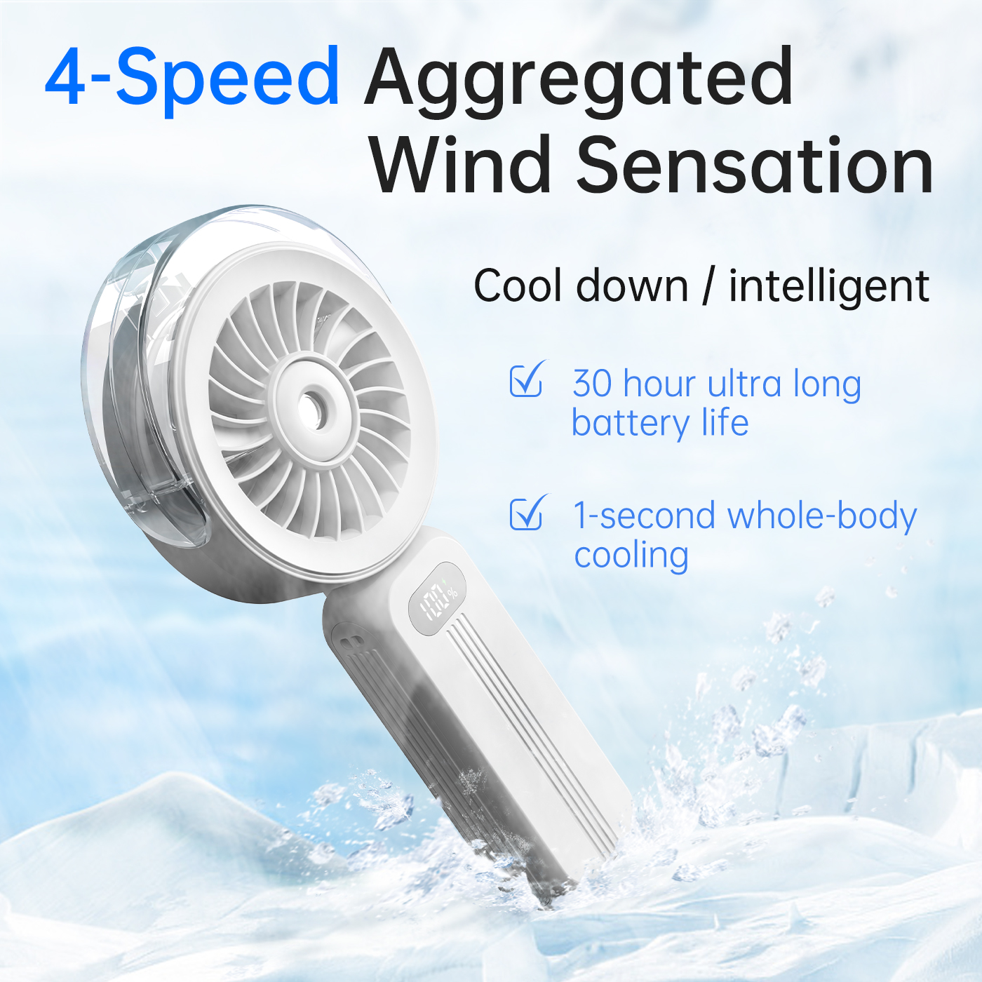Supercooler, faltbarer Sprühventilator: Ideal für den Sommer
