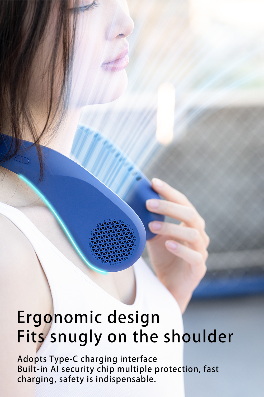 Supercooler, klingenloser Nackenventilator: Ideal für den Sommer