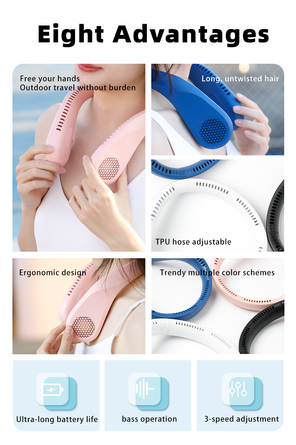 Supercooler, klingenloser Nackenventilator: Ideal für den Sommer