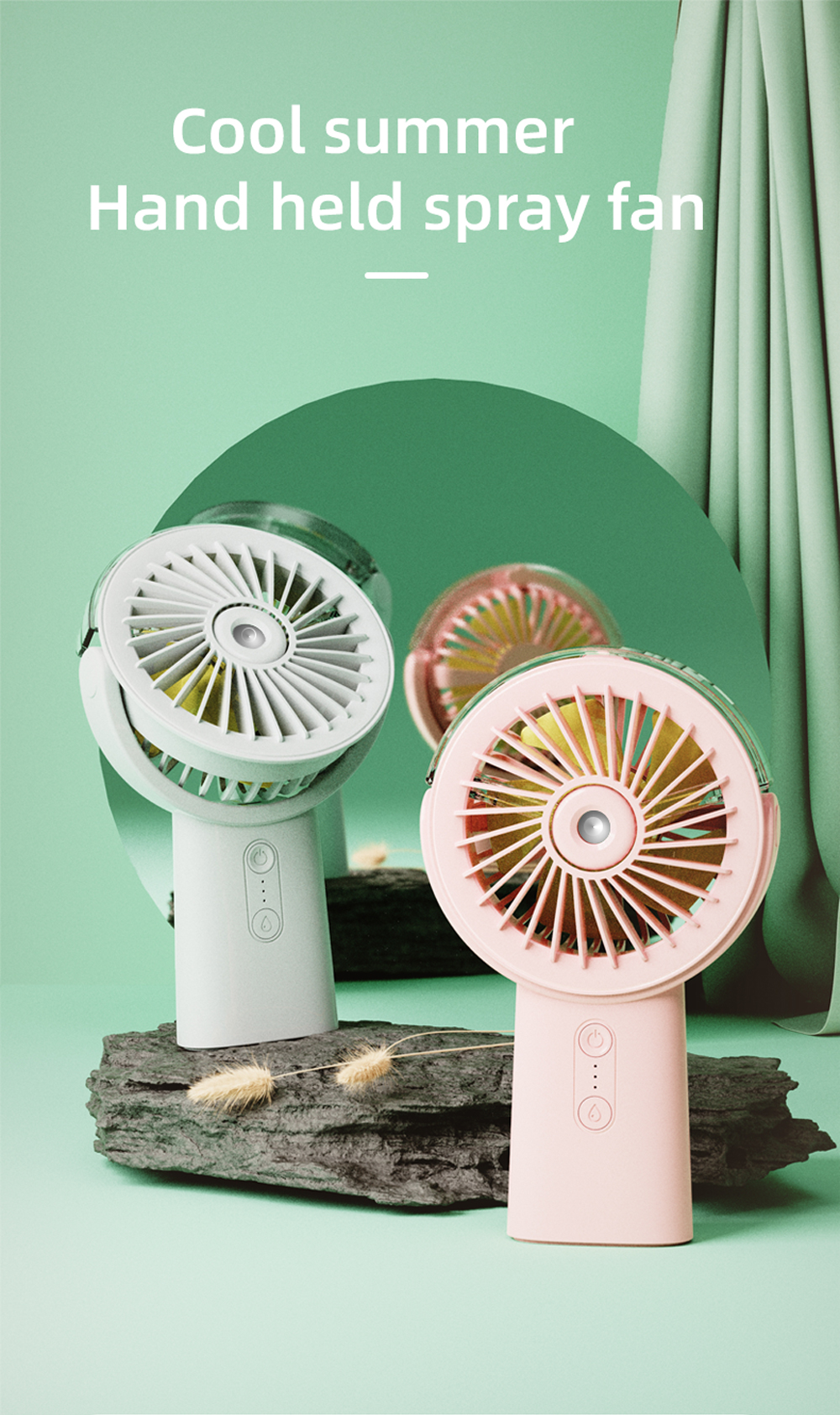 Supercooler, tragbarer Mini-Handventilator mit Klimaanlagenfunktion und Sprühfunktion