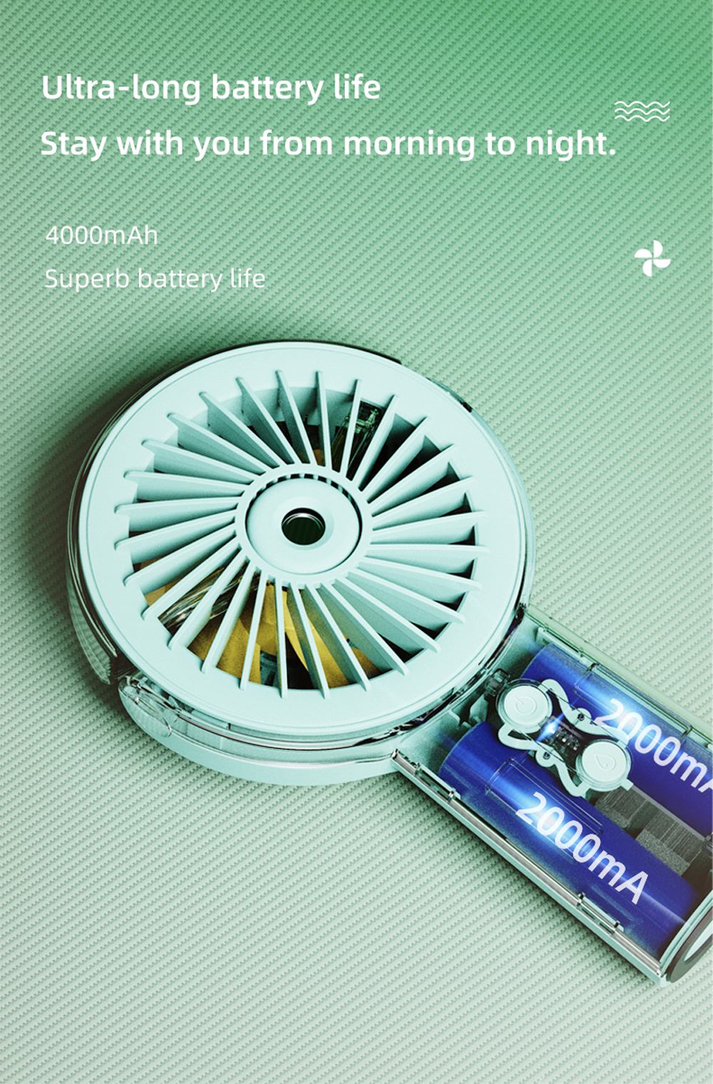 Supercooler, tragbarer Mini-Handventilator mit Klimaanlagenfunktion und Sprühfunktion
