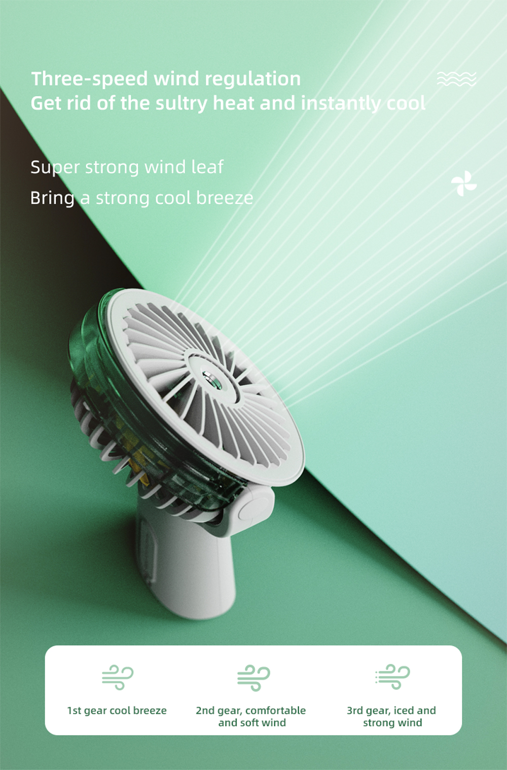 Supercooler, tragbarer Mini-Handventilator mit Klimaanlagenfunktion und Sprühfunktion
