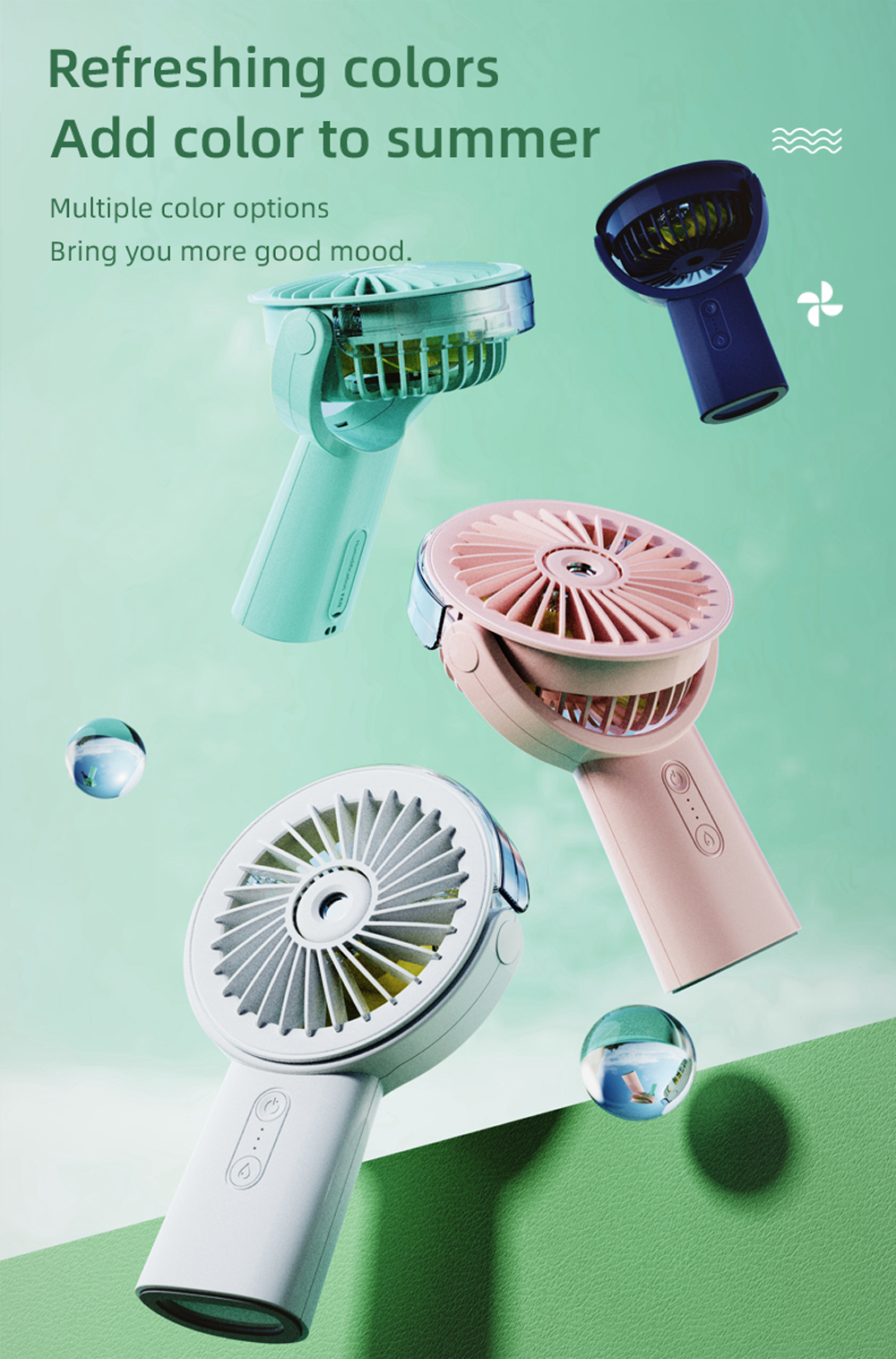 Supercooler, tragbarer Mini-Handventilator mit Klimaanlagenfunktion und Sprühfunktion