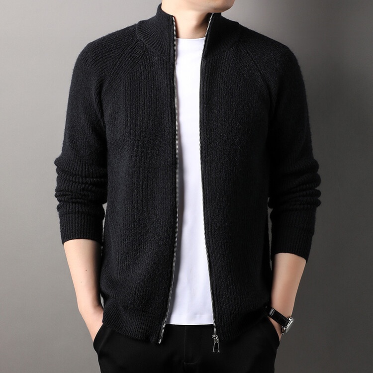 Men's Mock Neck Zip Knit Sweater Casual Daily Outerwear