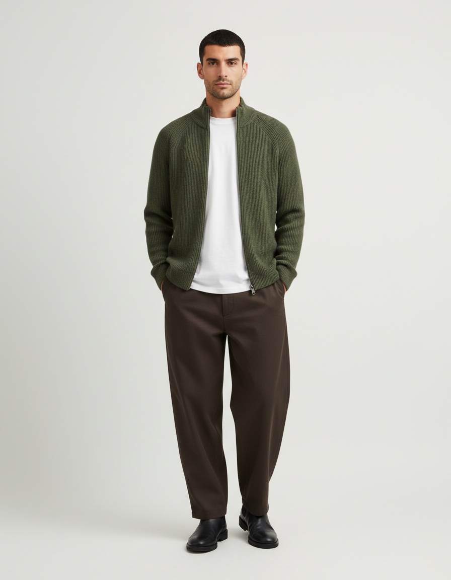 Men's Mock Neck Zip Knit Sweater Casual Daily Outerwear