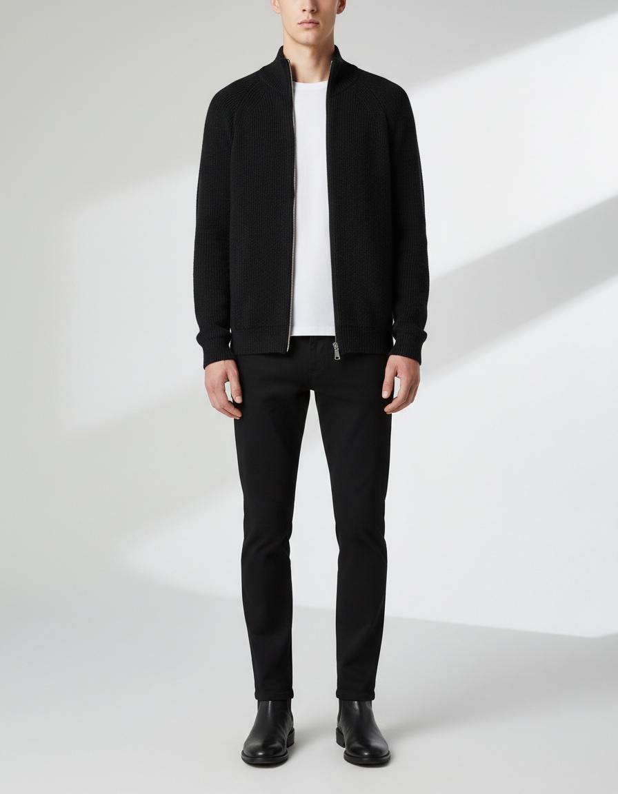 Men's Mock Neck Zip Knit Sweater Casual Daily Outerwear