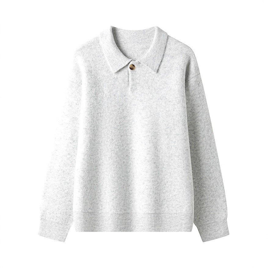 Men's Lapel Knit Sweater Simple Loose Fit Jacket Inner Layer