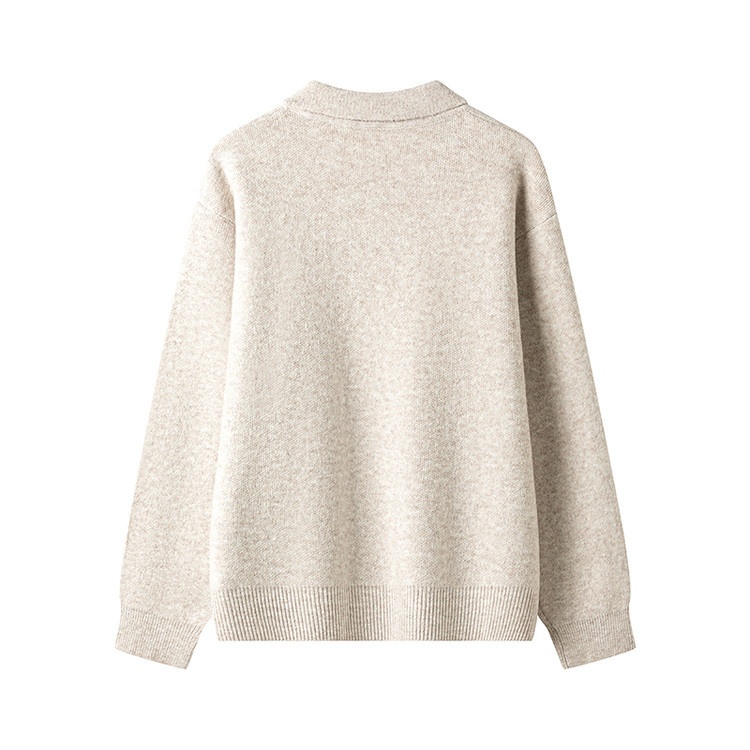 Men's Lapel Knit Sweater Simple Loose Fit Jacket Inner Layer