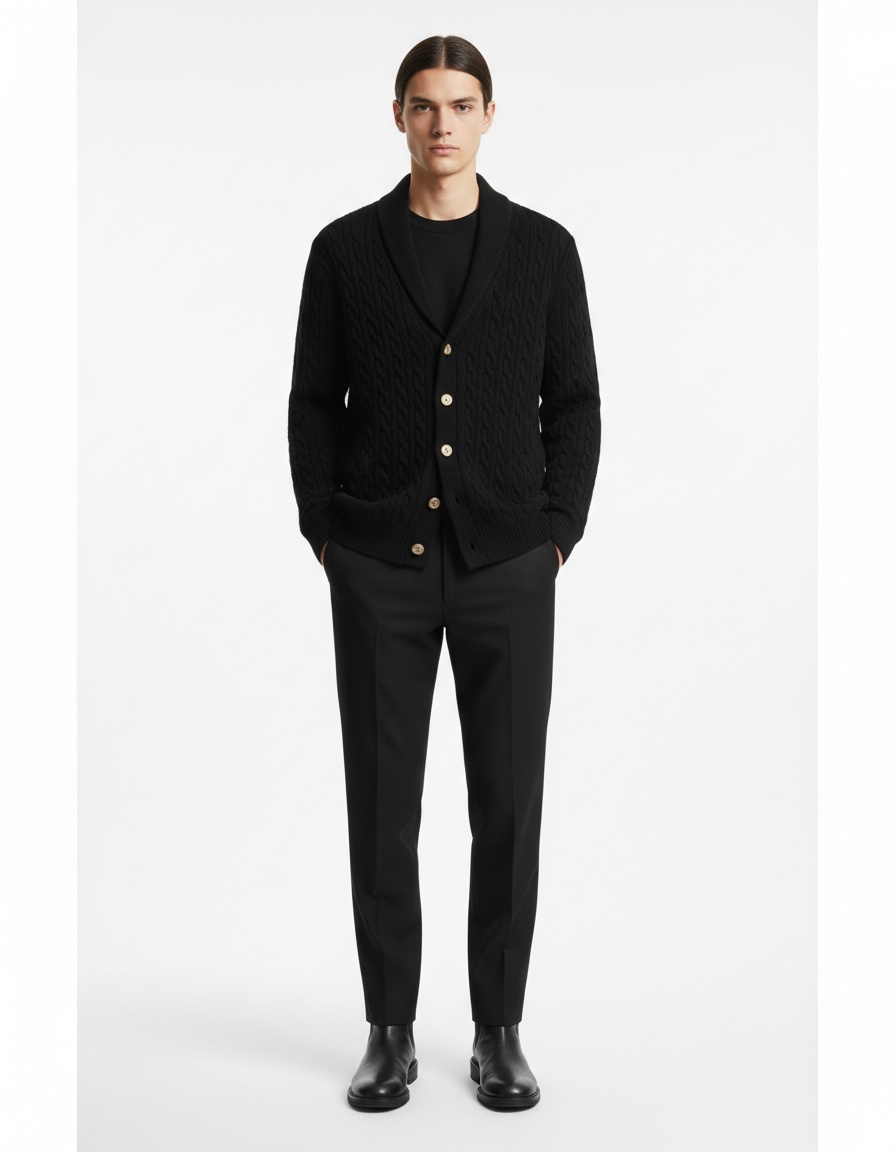 Men's Slim Fit Knit Cardigan Lightweight Solid Color Sweater Jacket