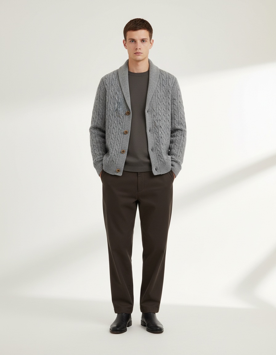 Men's Slim Fit Knit Cardigan Lightweight Solid Color Sweater Jacket