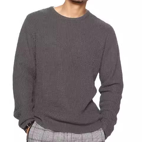 Men's Casual Crewneck Pullover Loose Fit Long Sleeve Knit Sweater