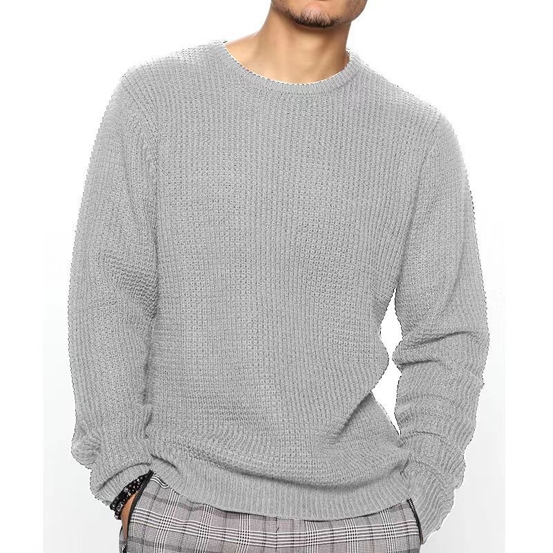Men's Casual Crewneck Pullover Loose Fit Long Sleeve Knit Sweater