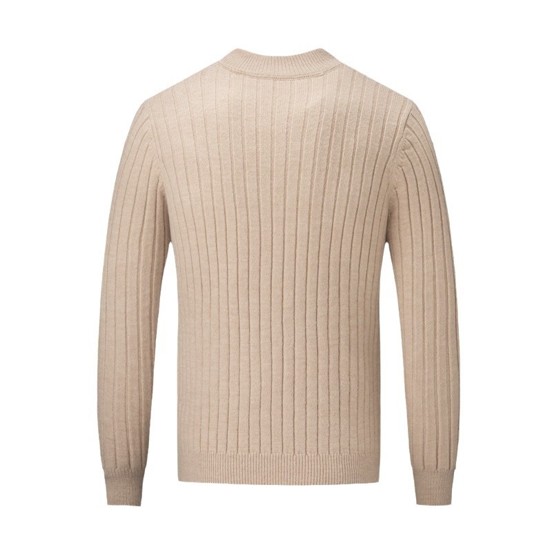 Men's Mock Neck Zip Knit Sweater Fashion Solid Color Casual Top