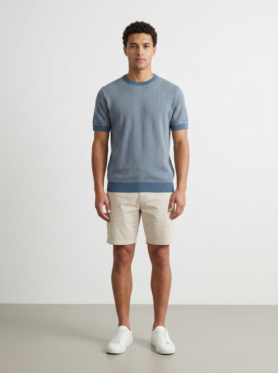 Men's Textured Knit Short Sleeve T-Shirt
