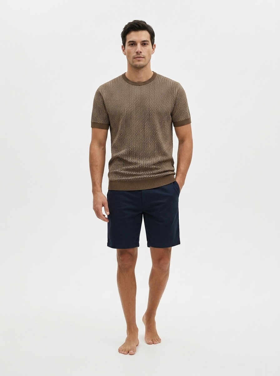 Men's Textured Knit Short Sleeve T-Shirt