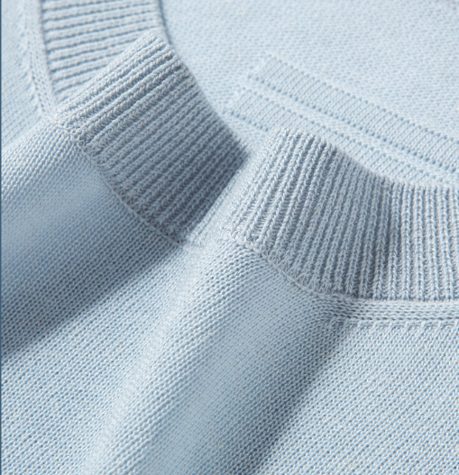 Men's Knitted Short Sleeve T-Shirt Casual Crew Neck Top