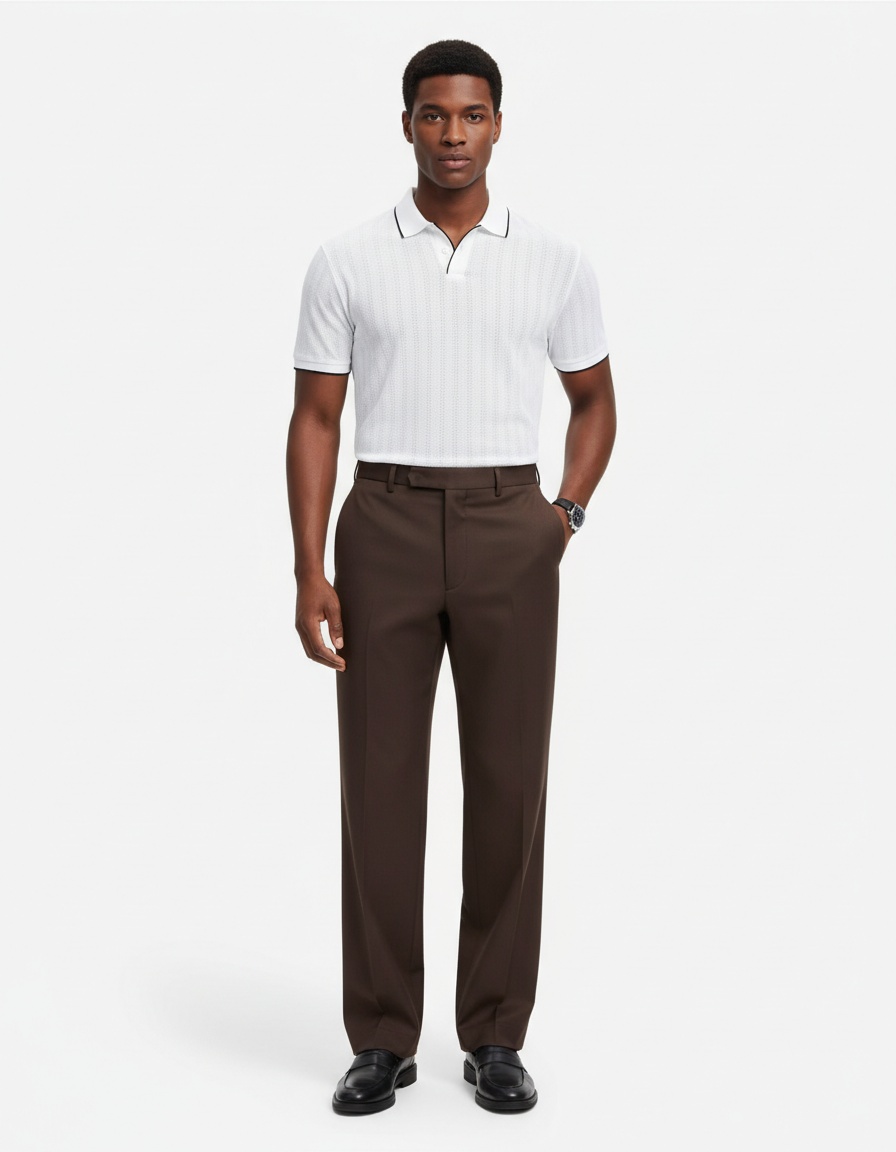 Men's High-End Solid Short Sleeve Knit Polo Breathable Ice Silk Shirt