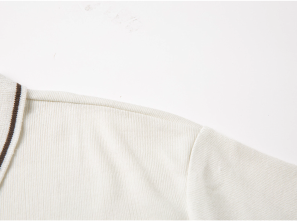 Polo de punto para hombre - Manga corta con ribete en contraste