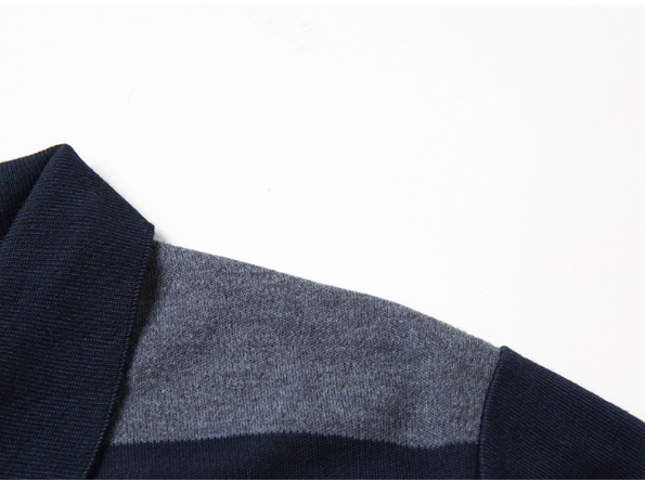 Men's Striped Polo Shirt - Casual Short Sleeve Knit Top