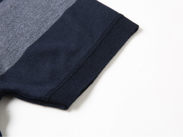 Men's Striped Polo Shirt - Casual Short Sleeve Knit Top