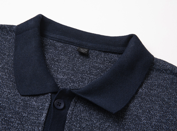 Men's Knit Short Sleeve Polo Cardigan Shirt