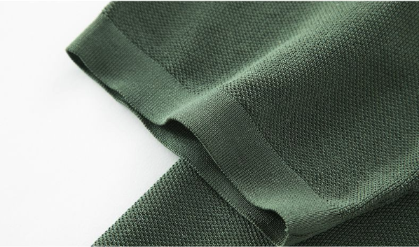 Men's Knitted V-Neck Polo Shirt - Short Sleeve Comfort