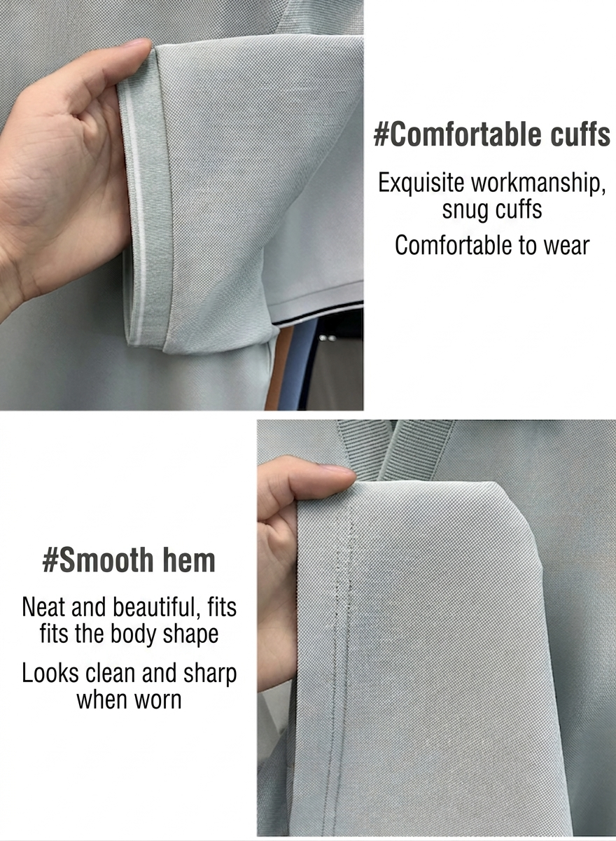 Men's Casual V-Neck Polo Shirt - Short Sleeve Knit Top