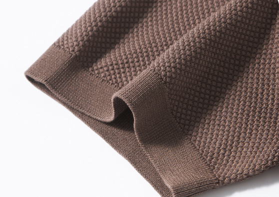 Men's Knitted Polo Shirt - Short Sleeve Textured Comfort