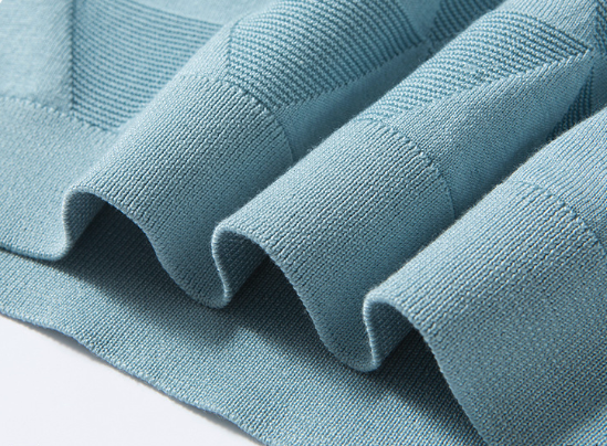 Men's Geometric Textured Knit Polo Shirt