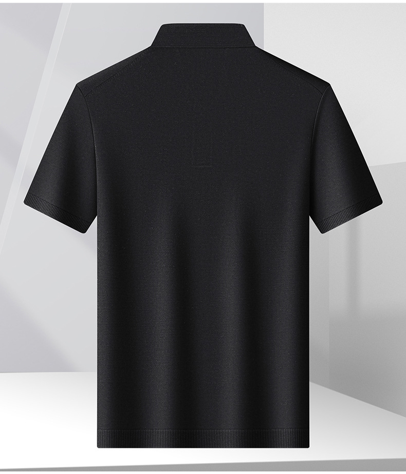 Men's Knitted Short Sleeve Polo Shirt - Casual & Breathable