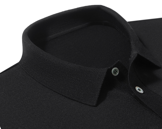 Men's Knitted Short Sleeve Polo Shirt - Casual & Breathable