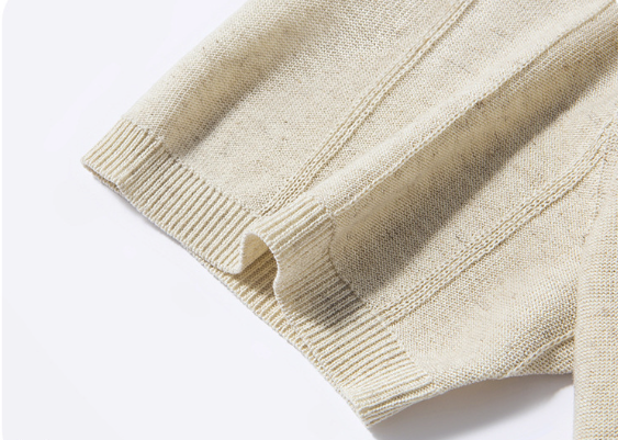 Men's Knitted Ribbed Polo Shirt - Short Sleeve Casual Top