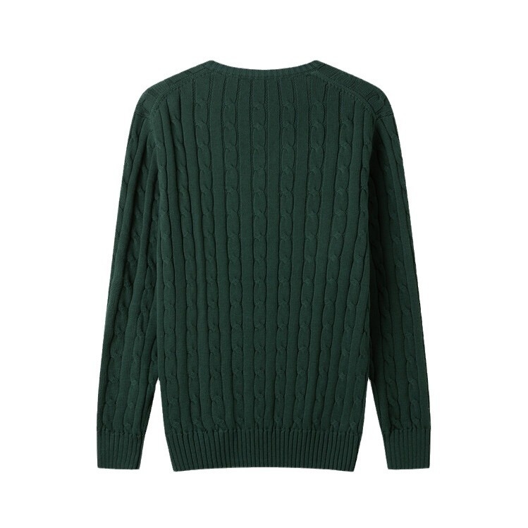 Men's V-Neck Cable Knit Sweater Casual Cotton Pullover Knitwear