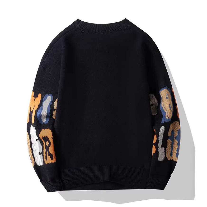 Men's Fashion Crewneck Knit Jacquard Sweater Base Layer